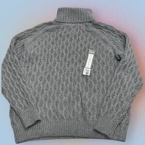 FALLS CREEK Women’s XL Gray Knit Turtleneck Sweater